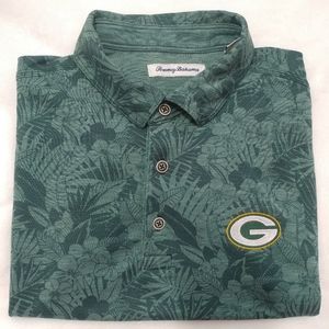 Mens Tommy Bahama Green Bay Packers Sport Palmeto Palms Polo Size L